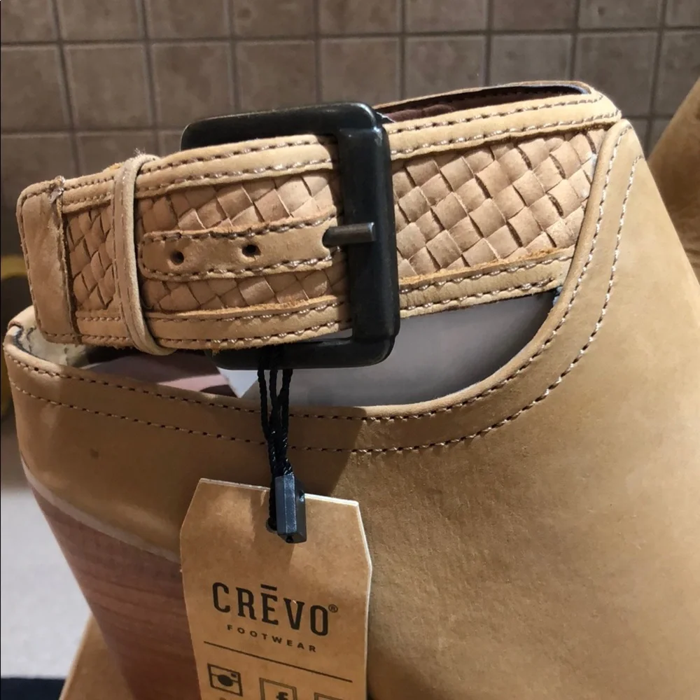 New Crevo Camel Tan Buckle Heeled Mules Sz. 10 - Picture 4 of 8